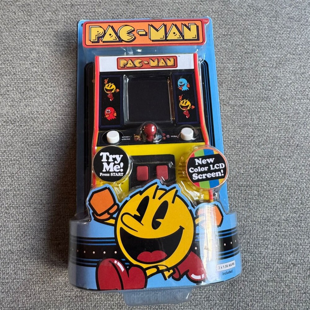 Pac-Man Mini Arcade Game Hand Held Color LCD Screen